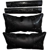 Resim Arabasına Aşıklar Kulübü Siyah taşlı boyunluk/yastık ve Kemer ÇİFT SET 