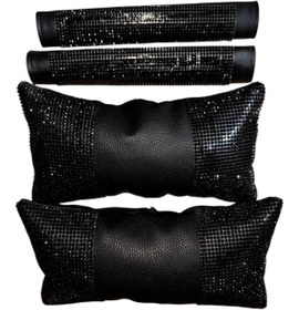 Resim Arabasına Aşıklar Kulübü Siyah taşlı boyunluk/yastık ve Kemer ÇİFT SET 