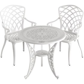Resim İstanbul Yuvarlak Masa Ø75 2 Li Hitit Sandalye Beyaz 