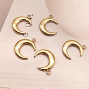 Resim 5'li paslanmaz çelik ay kolye seti, basit katı takı DIY aksesuarları 