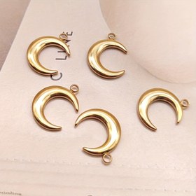 Resim 5'li paslanmaz çelik ay kolye seti, basit katı takı DIY aksesuarları 