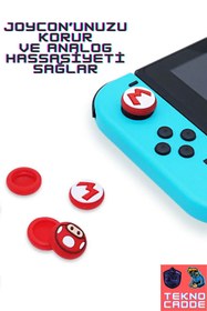 Resim beboncool Nintendo Switch/Switch OLED/Switch Lite Analog Koruyucu Silikon Pad 