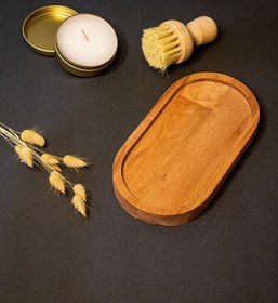 Resim Carat Home Naturel Ahşap Yağdanlık Sunum Standı Tahtası Altlık 