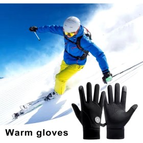 Resim Motosiklet Kayak Eldiveni Su Soğuk Rüzgar Geçirmez Dokunmatik Parmak Özellikli 