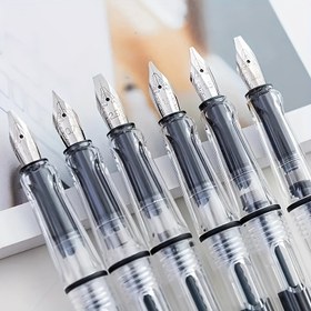 Resim 6 Yüksek Kaliteli Paralel Sanat Yazı Kalemleri, Düz Uçlu Kalemler, Yaratıcı Yazı ve Dekorasyon için Hediye Hazır Kırtasiye Malzemeleri, Orta Nokta, Plastik Malzeme, Okul, Ofis veya Ev Kullanımı için Mükemmel, Yaratıcı Yazı Araçları | Şeffaf Gövde Kalemleri | Dayanıklı Plastik Kalemler 