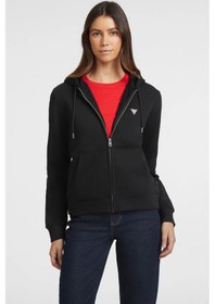 Resim Kadın Gj Mini Yama Fermuarlı Sweatshirt - Siyah Siyah 
