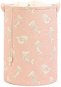 Resim Ocean Home Textile Çocuk Odası Ağzı Büzgülü Deniz Kızı Oyuncak Sepeti 36 x 48 cm 