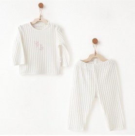 Resim Andywawa Bebek Takım - Andywawa - Ecru - 9-12 Ay - Ac26511-ecru-9-12 Ay Ekru 