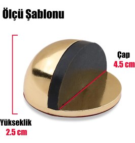 Resim Badem10 Yarımay Kapı Stoperi Tamponu Yapışkanlı Metal Kapı Stopu Albrifin (5 Adet) 