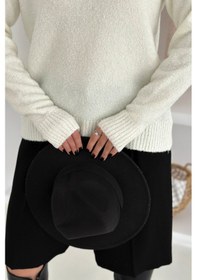 Resim Noa & Noa Kadın Kalpli Kalın Triko Kazak Oversize & Minimal Romantik Stil Beyaz 