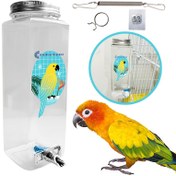 Resim Otomatik Kuş Su Dağıtıcısı - 300ml ve 450ml Kendi Kendine Doldurulan Su Şişesi ile Sızdırmaz Valf | Budgie, Paposu, Uzun Kuyruklu Paposu, Aşk Kuşları ve Küçük Kuşlar için Uygun | Temizlemesi Kolay, Dayanıklı Plastik, Kuş Kafesleri, Aviaryler ve Seyahat için İdeal, Pilsiz 