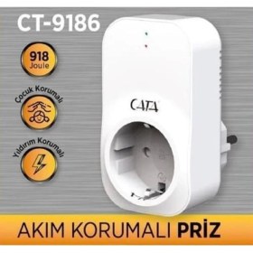 Resim Cata Ct-9186 Tekli Akım Korumalı Priz 