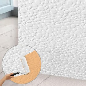 Resim Tink Kendinden Yapışkanlı 3D Duvar Paneli Boyanabilir Dekota 60X60 cm Leopar Desenli (4 Adet) 