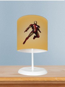 Resim Mekta Home Bebek Ve Çocuk Odası Iron Man Desenli Abajur 