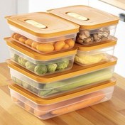Resim 6'lı Hava Kanallı Ayarlanabilir Sebze Ve Meyve Saklama Kabı 4x(1,15 Lt) 2x(2,5 lt) turuncu Vienev