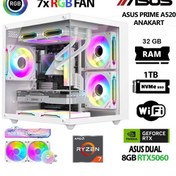 Resim Asus Prime X4 R7-5700X 32 GB 1 TB M.2 Nvme SSD 8 GB RTX5060 Free Dos Masaüstü Oyuncu Bilgisayarı 