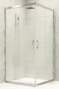Resim Durul Duşakabin 80x80 Kare 5mm Çizgili Cam Yükseklik 190cm 