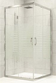Resim Durul Duşakabin 80x80 Kare 5mm Çizgili Cam Yükseklik 190cm 