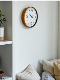 Resim 36 Cm Turuncu Dekoratif Duvar Saati Beyaz - Turuncu 