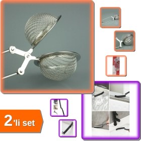 Resim Hereveoyuncak Bitki Çayı Demleme Süzgeçi + Ince Kıl Kavisli Detaylı Temizleme Fırçası - 2li Set Z7Q7W2 
