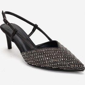 Resim Luvishoes Elodıe Siyah Platin Taşlı Kadın İnce Topuklu Abiye Ayakkabı Siyah - Taş 