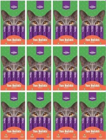 Resim Kiwi Yammies Ton Balıklı - Somonlu Sıvı Kedi Ödül Maması 12 Paket 