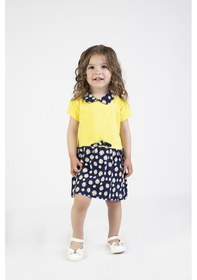 Resim Kız Bebek Papatya Desen Yakalı Elbise 001 