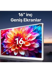 Resim Npo Npm788 16" Fhd 1200p Ips Type-c Taşınabilir 3'lü Monitör Çoklayıcı Standlı Notebook Monitör 