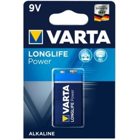 Resim Varta Longlife Power Alkalin 9v Pil 6lr61, Mn1604, K9v-1, 9 Volt 