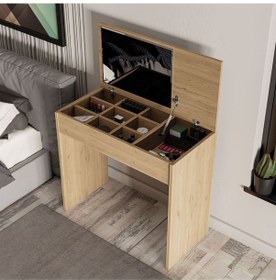 Resim 2232 Laıla Düşer Kapaklı Aynalı 80 Cm Makyaj Masası 