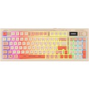 Resim Everest Kb-85 Sılent Pro Kablosuz Bej/pembe/turuncu Sessiz Rgb Wireless 2.4ghz + Bt Q Membrane Oyuncu Klavyesi 
