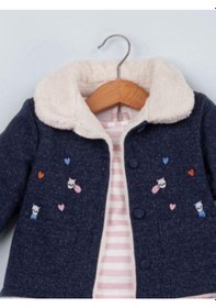 Resim Baby Rose Kız Bebek Örme Kot Ceket Pantolonlu 3 Lü Takım-14925 Çok Renkli 