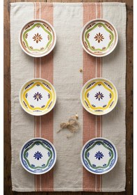 Resim Bambum Moderna - 6'lı Porselen Pasta Tabağı Leo Renkli 