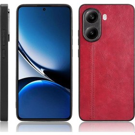 Resim Xiaomi Poco X7 Pro Desen Dikiş Arka Kapak Telefon Kılıfı Kırmızı 