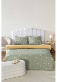Resim Rivaistanbul Yeşil Papatya Desenli Tek Kişilik Nevresim Takımı Pamuklu Yeşil 