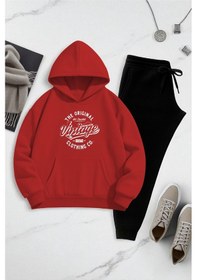 Resim Uyguntarz Unisex Vintage Eşofman Takımı Kırmızı 