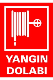 Resim izmirdenet Yangın Dolabı Kendinden Yapışkanlı Etiket 17,5 X 25 Cm 