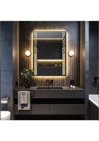 Resim Velano Günışığı Lazer Kumlamalı Lavabo & Banyo Aynası Dokunmatik Sensörlü 80 X 60 