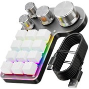 Resim Springsun Programlanabilir 12 Tuşlu 4 Düğmeli USB Kablolu Bt Çift Mod Makro Klavye 