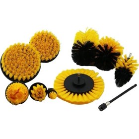 Resim 10PCS =9pcs Fırça + 1pcs Uzatma APARATI=15CM Matkap Uçlu Fırça Seti (5224) 