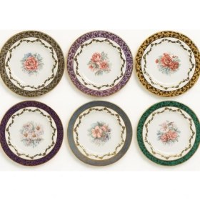 Resim S.clairy Pearl Flowers Mix 6lı Pasta Tabağı 19CM 