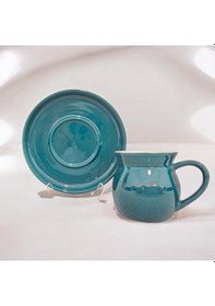 Resim Sudedi Home Porselen Türk Kahvesi Fincan Takımı 1 Kişilik Şık Tasarım Koyu Yeşil 