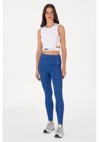 Resim U.S. Polo Assn. Kadın Saks Mavisi Yüksek Bel Spor Tayt 50312978-VR045 