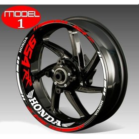 Resim Motosiklet Jant Şeridi 954rr Honda Uyumlu Beyaz-kırmızı Sağ-sol/ön-arka-33 
