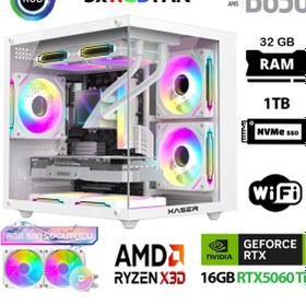 Resim XASER Cube X230 Ryzen 7 7800X3D 32GB DDR5 Ram 1TB M.2 NVMe SSD 16GB RTX5060 Ti Sıvı Soğutmalı Masaüs 
