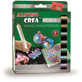 Resim Alpino Keçeli Boya Kalemi Metalix 7 Lİ Metalik Renkler AR000134 