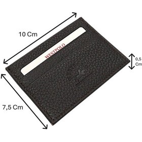 Resim Westpolo Hakiki Deri Slim İnce Unisex Kartlık - Kahverengi Kahverengi 