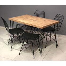 Resim YusGos Kopya - Mutfak Masa 4 Kişilik Tel Sandalye Yemek Masası Yeni Model Sandalye 60/120 