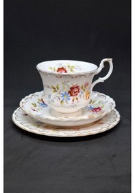 Resim Jubilee Rose Vintage Çay Fincanı 3 Parça 210 Ml Mor - Kırmızı 