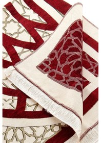 Resim Yıldız Desenli Şönil Seccade Kırmızı 